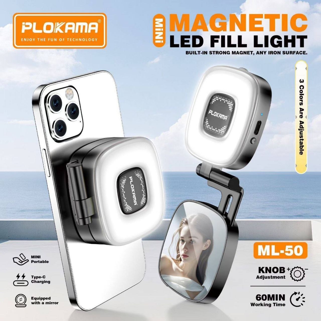 PLOKAMA Магнитная селфи-лампа PLOKAMA ML-50 ML-50